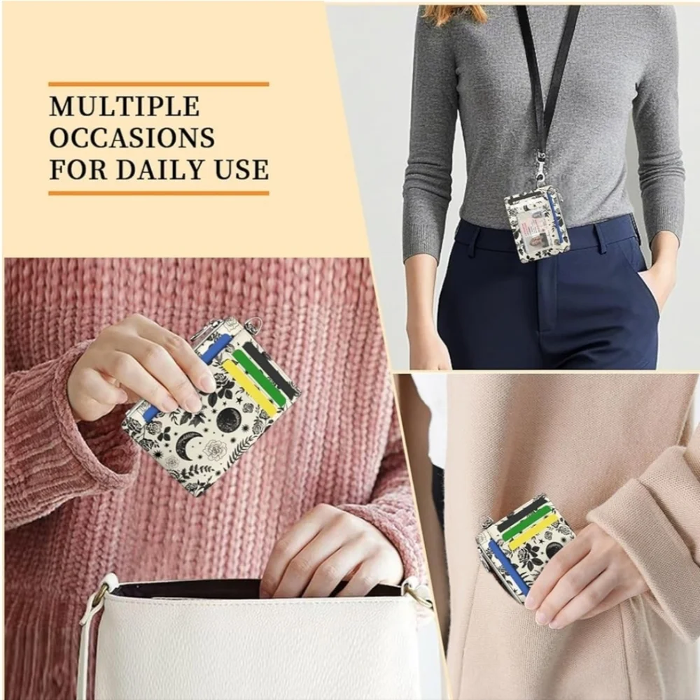 Floral Moon Card Holder Wallet